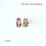 レア☆トリカラートルマリンのオーバルピアス（A）[TOR-040]