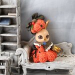 T019「ハロウィンかぼちゃ」カプセルドールうさぎサイズ　服