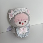 ヘッドドレス よだれかけ ぬい服 10cm 水色 ピンク
