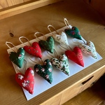 ハートのクリスマスオーナメント＊大忙しのサンタさん