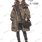 A-1486 女の子 ステッカー sticker 素材 コラージュ collage シール achashop