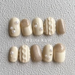 White Knit 🧶　ホワイトニットネイルチップ
