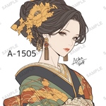 A-1505 女の子 ステッカー sticker 素材 コラージュ collage シール achashop