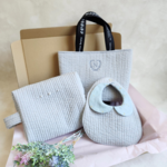 出産祝いヌビ3点セット ♡ ギフト プレゼント ヌビバッグ ヌビポーチ イニシャル 刺繍 丸洗い 韓国 ヌビ イブル パール セット【送料無料】