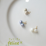 半球パールのボタンピアス＊