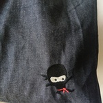 忍者刺繍のデニムレッスンバッグ