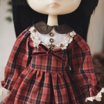 1/6ドール・ヨーク切り替えワンピース（赤チェック）