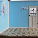 【訳アリ20％オフ】1/6 ドールハウス ブルー壁のタイルのお部屋