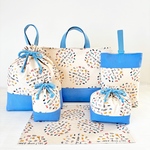 入園入学6点セット　※下記の商品説明文もご購入前に必ずご確認ください。　1度のご注文で6点そろう、便利でお得なセットのご紹介です  ★Hi ! my zoo ・青★