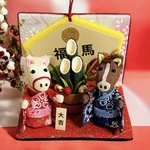【受注制作】「お正月　干支　絵馬とお馬ちゃん」ミニ置物 