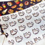 ドット絵 猫×ジャンクフード柄 半幅帯