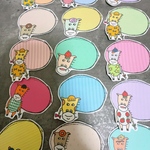 馬吹き出しメモシールカラフル