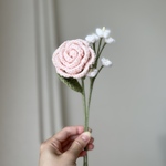 毛糸の花束 枯れない花束 バラ かすみ草