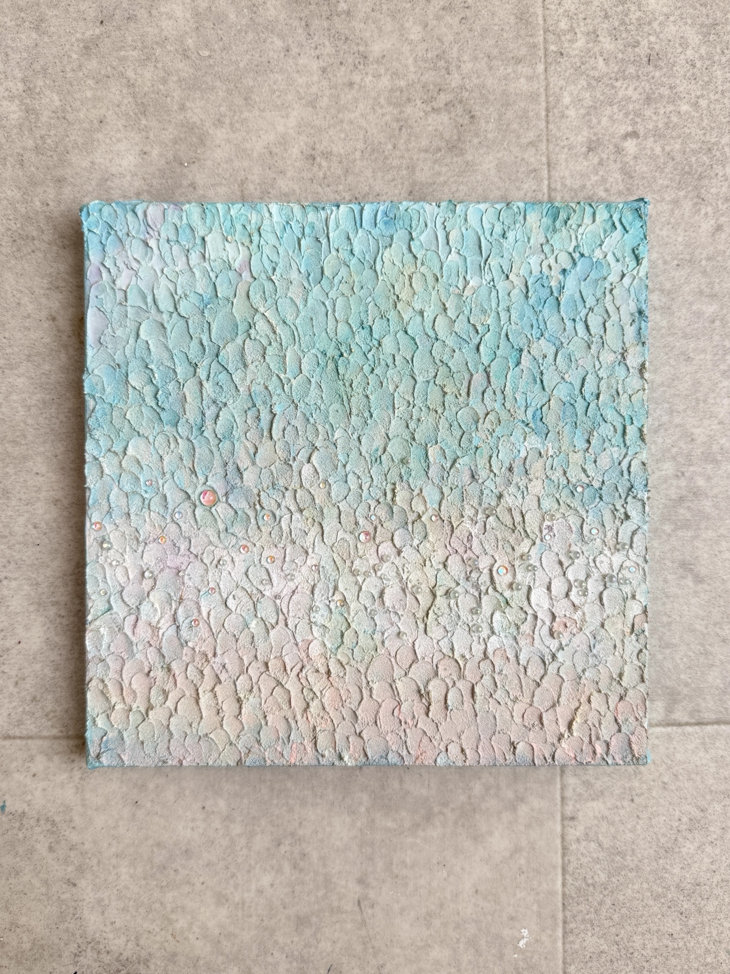 アクリル画 海と空の風景　テクスチャーアート 風景画 テクスチャーアート 海の絵 空の絵 アクリル画