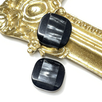 1個【再販】シェル風 ブラック ボタン / ヴィンテージボタン ボタン アンティーク 黒 レトロボタン