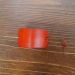 革のかんざしバレッタ(マジェステ）レンガ