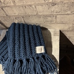 《受注生産》ネイビーリブ編みニットマフラー