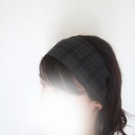 新作　ブラックチェック　ややしっかり目コットンウールのゆるターバン　大人かわいいアクセントに　ヘアバンド　秋冬おすすめ