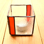 【昭和ガラス】もみじ　ステンドグラス　キャンドルホルダー/ Maples Candle holder  Stained glass 