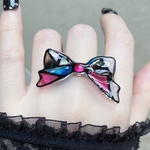 〜夢ガラスリボン🖤💙❤️リング〜