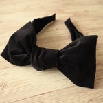 リボンカチューシャ（ブラック・ベロア）