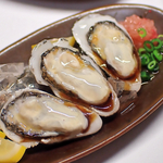 殻付き牡蠣をポン酢で