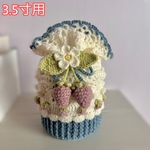 骨壷カバー 3.5寸用 ハンドメイド いちごブルー