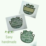 【洗濯可】お食事スタイ fox モスグリーン  Sany handmade
