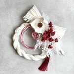 【予約販売】お正月飾り ✳︎ white & red  / しめ縄飾り /お飾り / 赤 / 水引 /ドライフラワー / プリザーブドフラワー / お正月リース
