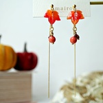 もみじの紅葉 耳飾り【①イヤリング②ピアス③フックピアス④樹脂ピアス⑤樹脂ノンホールピアス】
