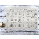 ほのぼのカレンダー 2026（ヨコ）