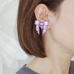 想いを結んで（ピーコックブルー）チタンピアス＆クリップイヤリング