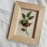 どんぐり　刺繍フレーム　インテリア　置物　手刺繍　秋