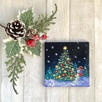 プチキャンバス絵画シリーズ♡アクリル画《原画》　✴︎  雪のクリスマス ✴︎