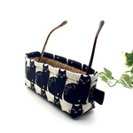 ちょい置きメガネ　メガネ置き　ペンケース　ふわふわファー【黒猫】