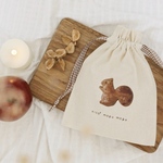 おやつの巾着ポーチ / りすさんクッキー