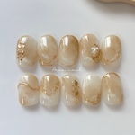 white beige♡ / ネイルチップ / ニュアンスネイル / ぷっくりネイル / 淡色ネイル / ベージュネイル