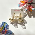 【大人可愛い】クリア　ゴールド　ジャラジャラ　ピアス