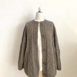 軽くてゆったりサイズ♪手編みニットコート☆ブラウン