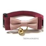 《定番デザイン》シンプルりぼんの首輪　大人ピンクmix