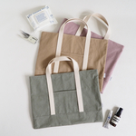 《オーダー可》 4色展開　帆布生地の　くすみカラー　レッスンバック