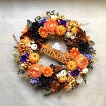 No.wreath-15571★大型ハロウィンリース25-(13)ハロウィンサイン43cm・アーティフィシャルフラワー/造花リース/秋のリース/ハロウィンリース/大型リース