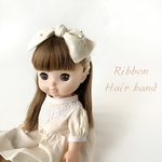 【リボンヘアバンド(生成り)】▷メルちゃん ソランちゃん 服