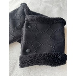 【ボタンタイプ】贅沢♪ ボア ネックウォーマーdop tambourineの黒ミナペルホネン生地使用