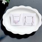 H様　　セット販売【ハイブリッドオパール（人工オパール）】ゆらめき・ネックレス&ピアス・ピンク）