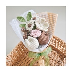 チューリップ　秋色　オータムカラー　枯れない花　かぎ編み　ブーケ　毛糸　花　あみぐるみ　花束　入学式　就職祝い　プレゼント　新築祝い　就職祝い　ハンドメイド　編み物　記念日　結婚式　発表会