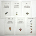 バインダー貯金リフィル　動物さんウィークリー　6枚セット