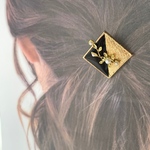 【期間限定価格】✴︎小枝パールとブラックゴールドのポニーフック ✴︎大人可愛いヘアアクセサリー