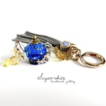 🫖🌟Tea time〜てのひらお茶会 《 Starry Sky 》 ✵  星を注ぐ。星空を閉じ込めた 月が見守る3D ティーポット タッセル付 バッグチャーム  キーホルダー   レジン 