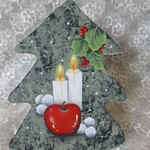 トールペイント　クリスマスプレート　B